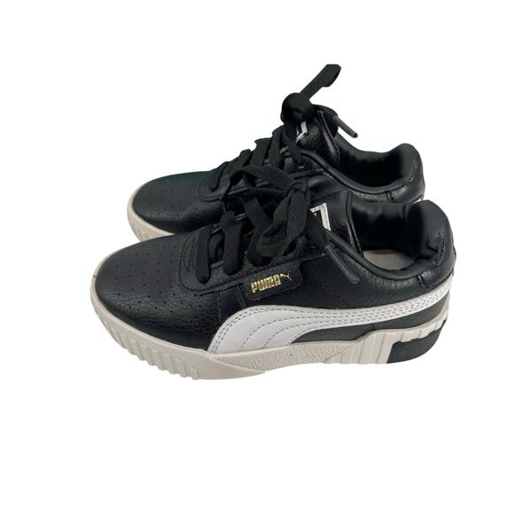 Puma Carina Platform‎ Black Leather Sneakers Toddler Girl’s US Size 12C - Picture 1 of 8